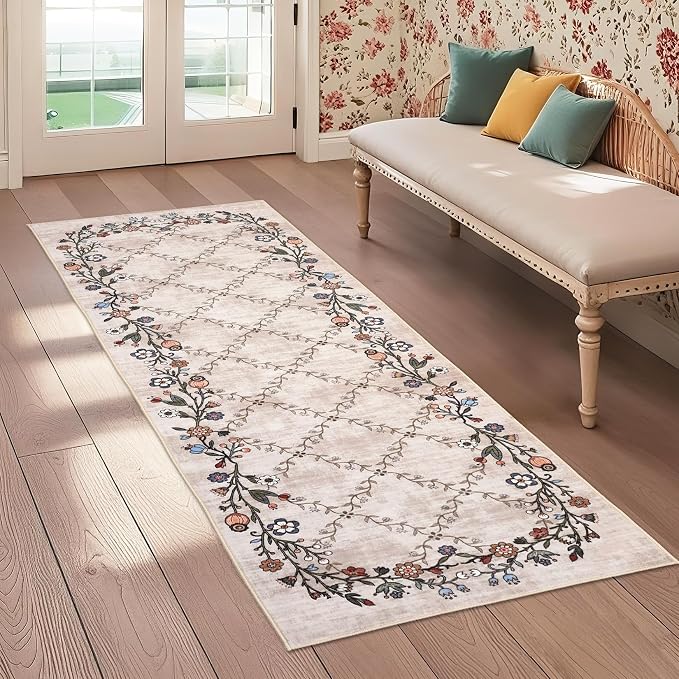 GarveeHome 2x6 Washable Floral Runner Rugs by GarveeHome