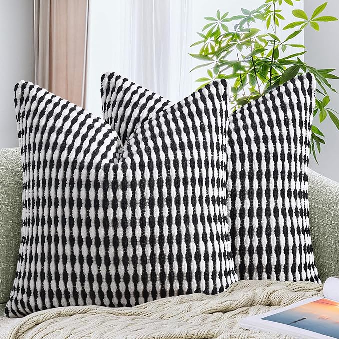 AmHoo Set of 2 Boho Chenille Pillow Cover Decorative Tufted Pillowcase by AmHootextile