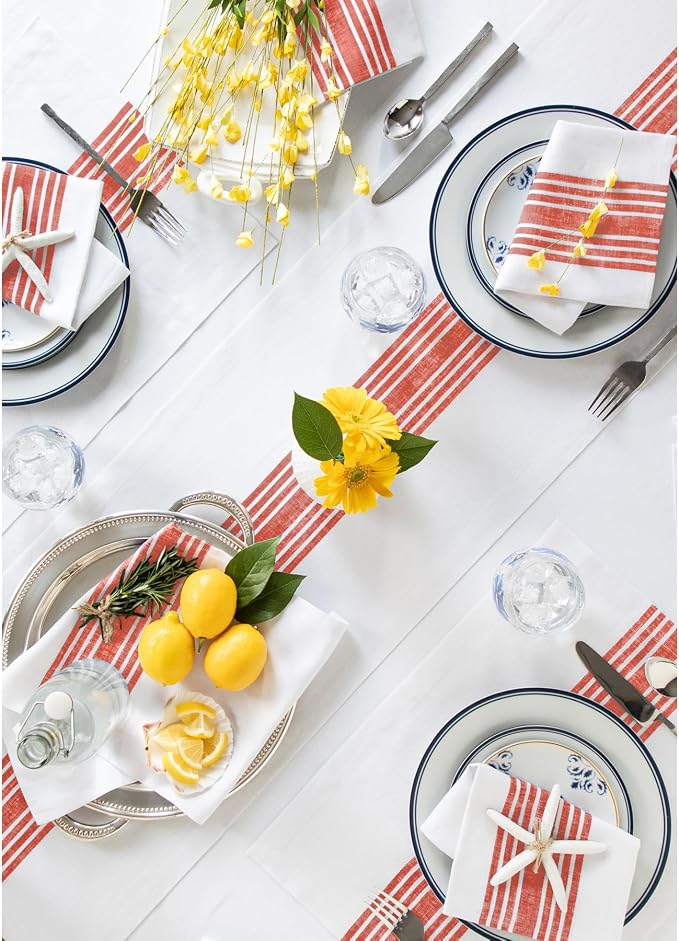 Solino Home Stripe Linen Table Runner 60 Inches - Image 9