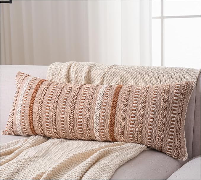 Boho Lumbar Pillow Covers 14x36 Long, Farmhouse Decorative Couch Pillow Cases by Cethom