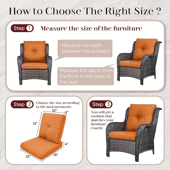 Outdoor Chair Cushions-Patio Chair Cushions Set - Image 6