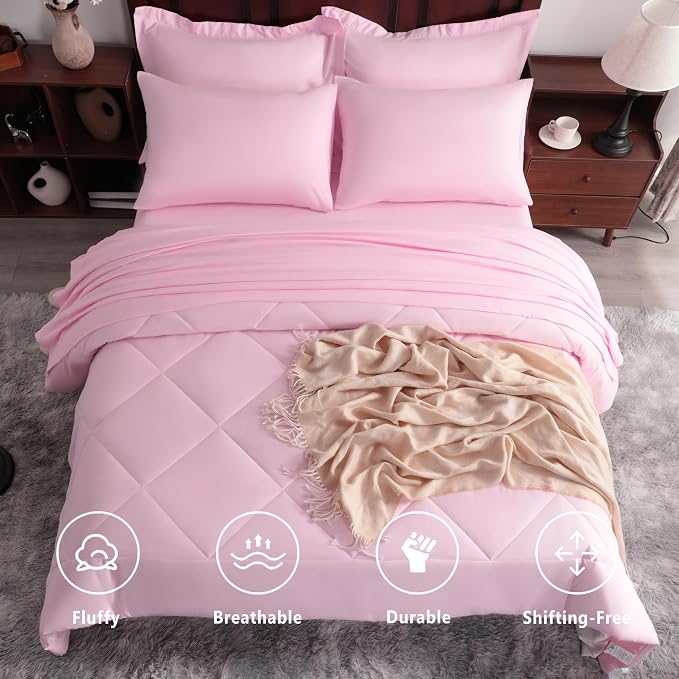 NTBAY King Comforter Set with Sheets, 7 Pieces Soft and Breathable King Bedding - Image 2
