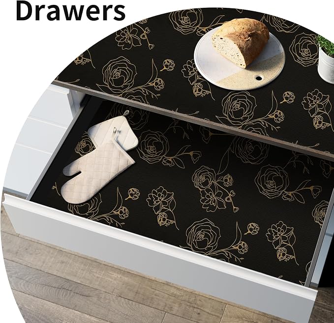 Shelf Liners for Kitchen Cabinets 12in x 20FT Non Adhesive Drawer Liner Black - Image 9