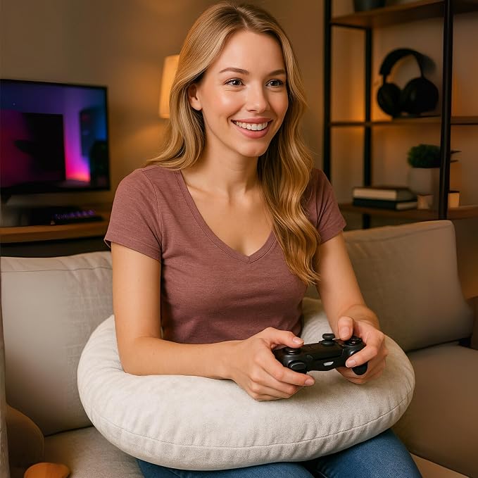 MELLO Lap Pillow for Reading – Memory Foam Gaming Pillow for Lap, Elbow and Arm - Image 8