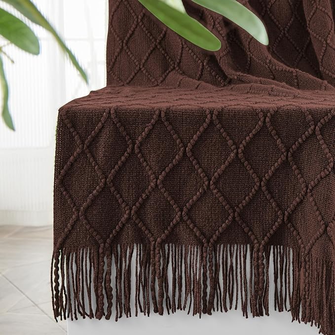 inhand Knitted Throw Blankets for Couch and Bed, Soft Cozy Knit Blanket by inhand