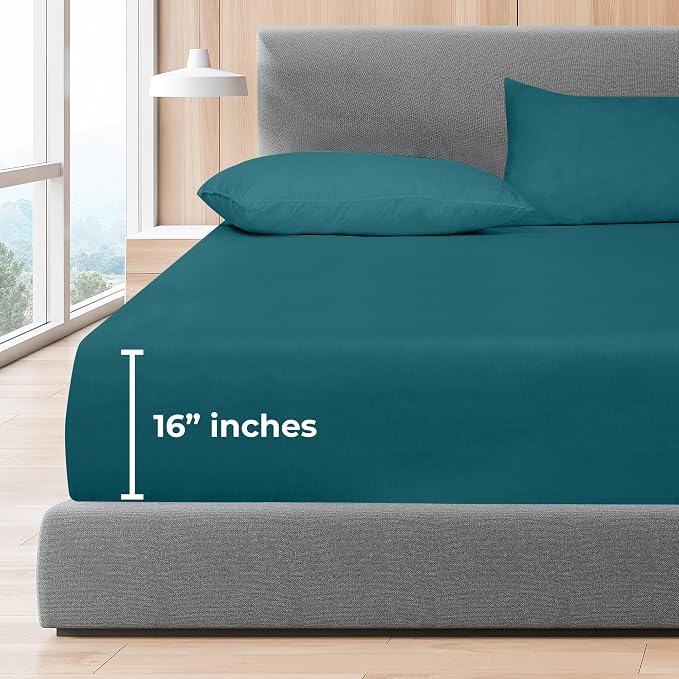 ROYALE LINENS 300 Thread Count 100% Long Staple Combed Cotton Fitted Sheet King - Image 9