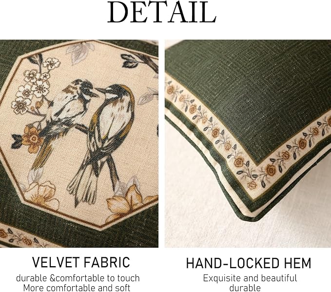 ISAENNE Design Linen Chinoiserie Lumbar Throw Pillow Covers 12"x28" Pack of 2 - Image 4