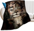 Christian Jesus Lion & Lamb Throw Blanket by citari