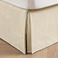 MIYE Pleated Waffle Weave Bed Skirt, Tailored Dust Ruffle 18 Inch Drop Easy Fit by MIYE