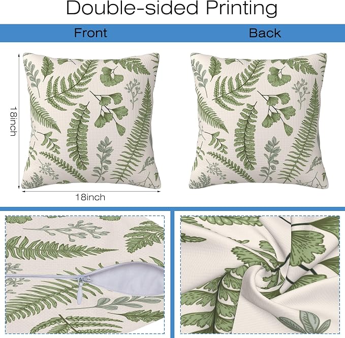 Leaves and Herbs Throw Pillow Cover Case Vintage Floral Botanical Throw Pillows - Image 2