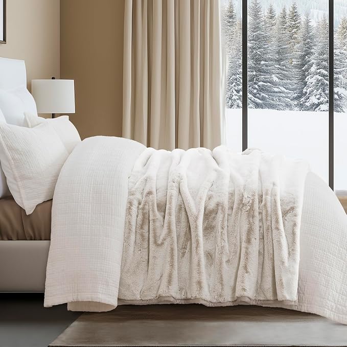 EVERGRACEHOME Ultra Soft Luxury Fluffy Mink Faux Fur Throw Blanket, Thick Warm - Image 2