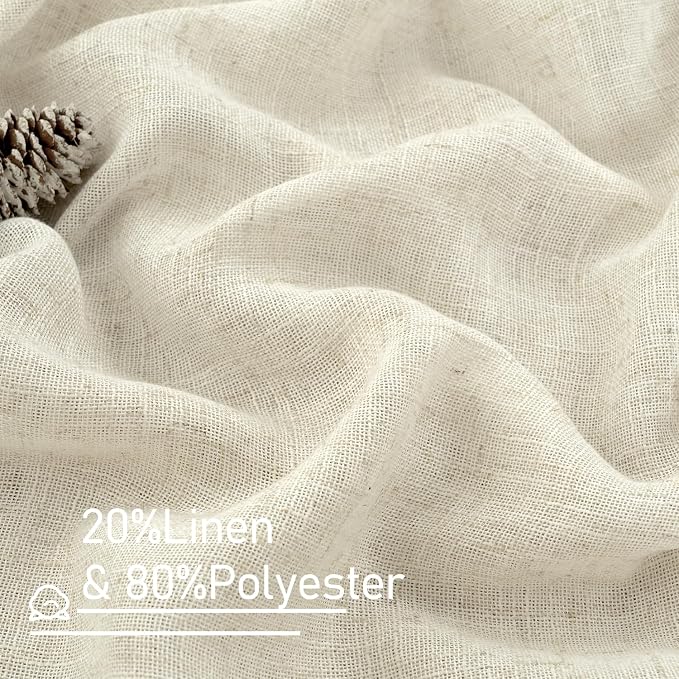 LAMIT 102 inch Long Linen Curtains 2 Panels - Image 2