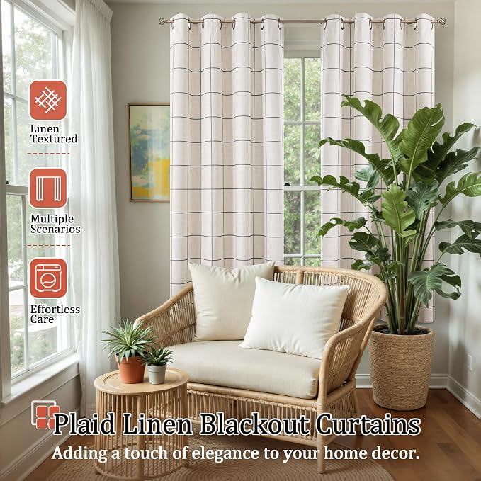 Linen Blackout Curtains for Bedroom - Image 2