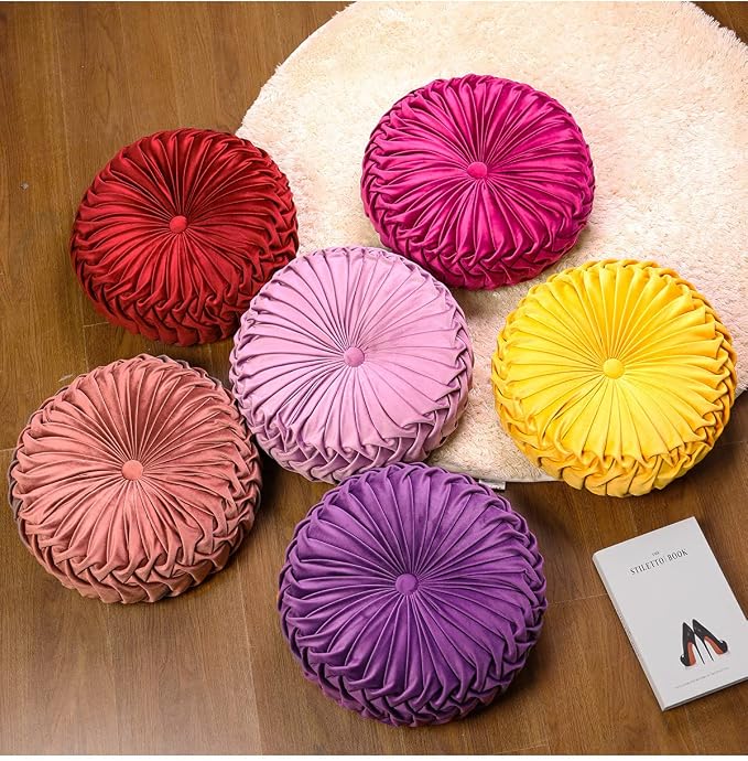 HLOVME Throw Pillow for Couch Decorative 3D Pumpkin Round Velvet Cushion for - Image 6