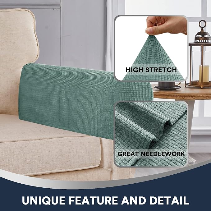 Sage Stretch Sofa Arm Covers - Image 6
