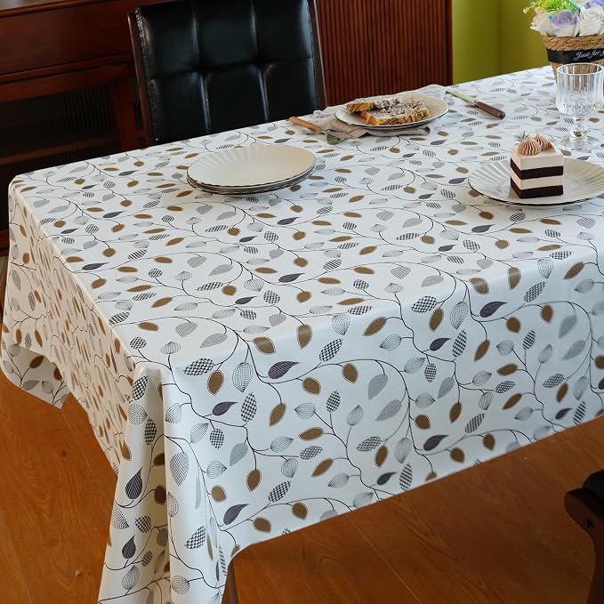 Rectangle Table Cloth, 100% Waterproof Tablecloth Oil Proof Spill Proof Vinyl - Image 8