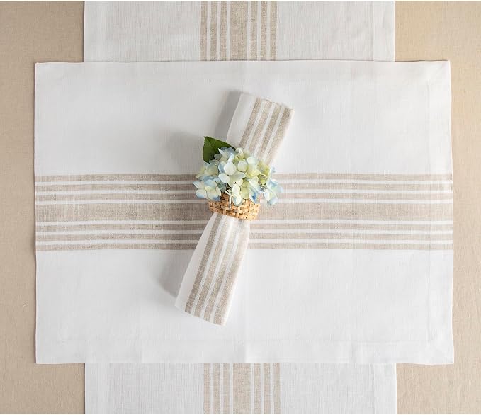 Solino Home Stripe Linen Table Runner 132 Inches Long - Image 9