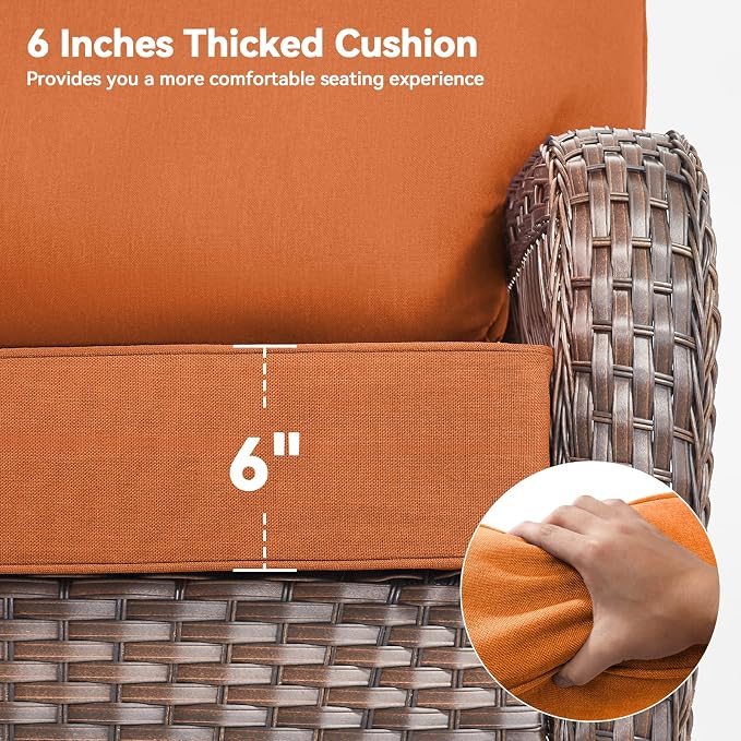 Luxury 6" Outdoor Cushions for Patio Furniture, Fade Resistant Couch Chair - Image 5
