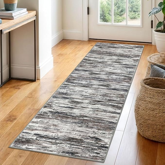 2x6 Modern Abstract Runner Rug for Hallways, Non-Shedding Washable Runners for by SiiloomRug