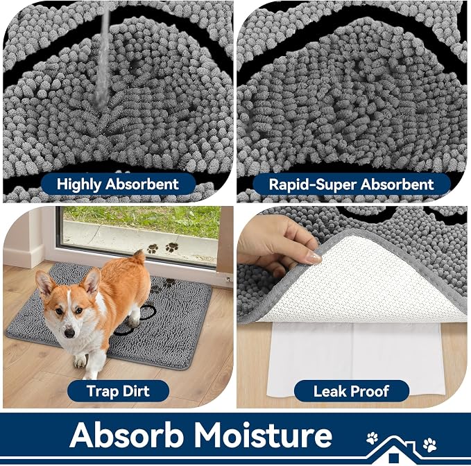 Bcoimo Super Absorbent Dog Door Mat, Pet Rugs - Image 4