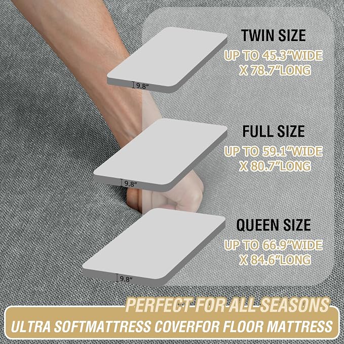 H.VERSAILTEX Queen Size Armless Futon Mattress Covers - Image 2