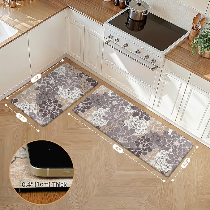 GENIMO Kitchen Mats for Floor, Kitchen Rugs Non Slip Washable Sets of 2 - Image 2