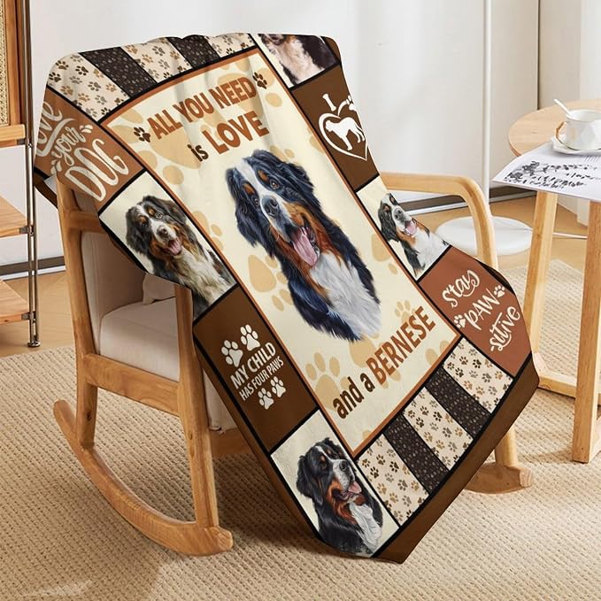 Bernese Mountain Dog Print Blanket Best Dog Pet Animal Throw Blankets - Image 4