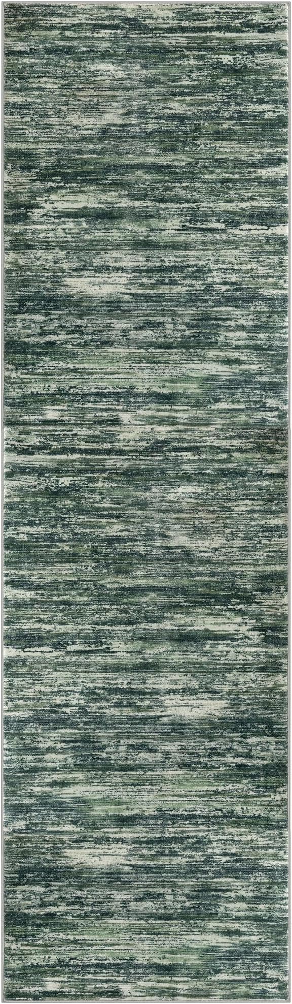2x7 Modern Abstract Runner Rug for Hallways, Dark Green Super Soft Hallway - Image 8
