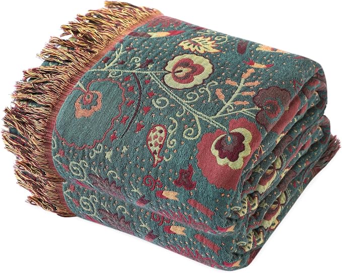MSGKV Cotton Bed Blanket for Couch and Sofa Blankets for Living Room Bedroom by MSGKVHomeTextiles