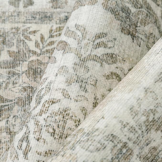 2x6 Runner Rug Beige Washable Hallway Kitchen Bedroom Vintage Distressed - Image 9