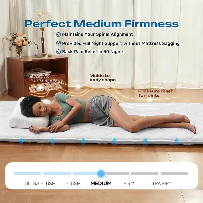 Aircliff Japanese Floor Mattress, Roll Up Tatami Mat, Sleeping Pad, Shikibuton - Image 4