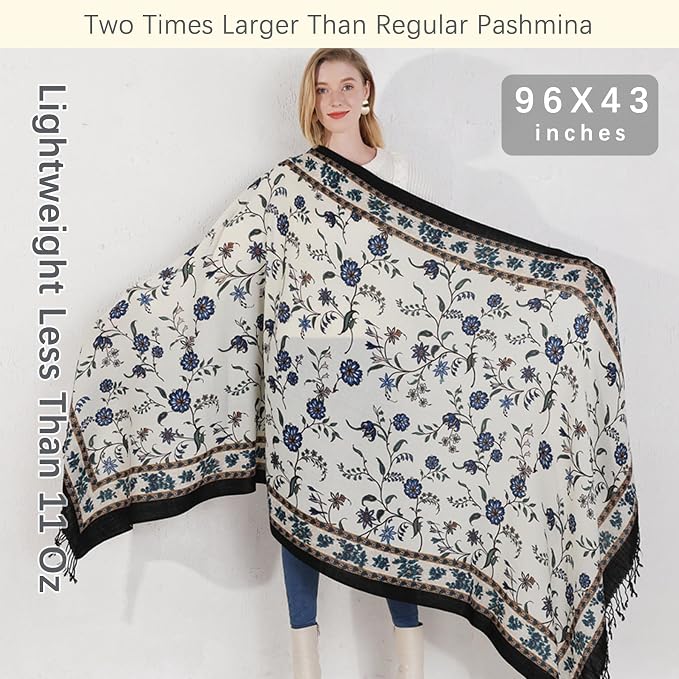 DANA XU 100% Merino Wool Pashmina Shawl - Image 6