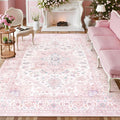 LIVEBOX Pink Washable Area Rug 8x10 by LIVEBOX