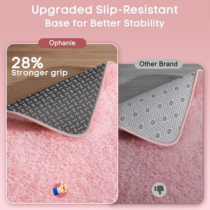 Ophanie 3x5 Pink Rug, Bedside Preppy Dorm Area Rug, College Essentials Non Slip - Image 4