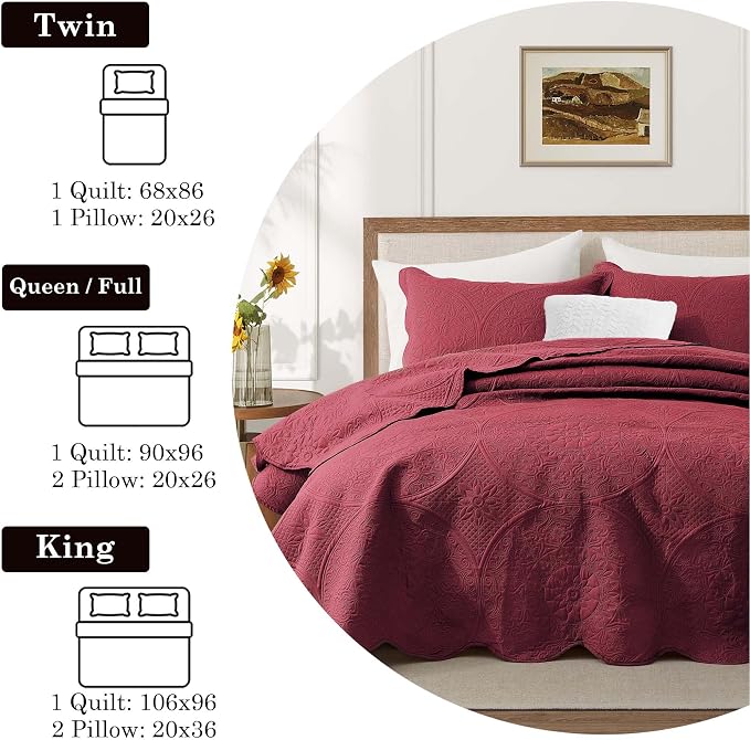 IR Imperial Rooms Twin Quilt Bedding Set Size + 1 Pillow Shams - Image 6