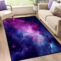 Purple Galaxy Rug Space Rugs Colorful Throw Rug Non-Slip Sun and Cloud Carpet by CERYUEE