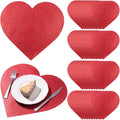 MixTeach 60 Pack Valentine's Day Glitter Heart Placemats Red Sparkle Paper by MixTeach