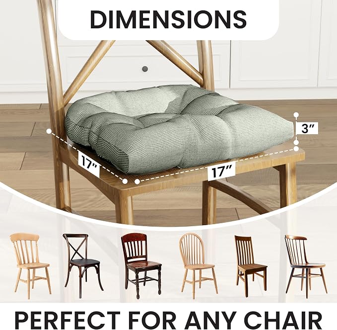Klear Vu Gripper Overstuffed Universal Non-Slip Dining Chair Cushions - Image 3