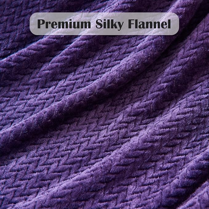 NEWCOSPLAY Super Soft Twin Blanket Dark Purple Premium Silky Flannel Fleece - Image 5