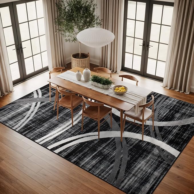 Rugshop Modern Wavy Circles Design Area Rug, Non-Shedding Carpet - Image 9