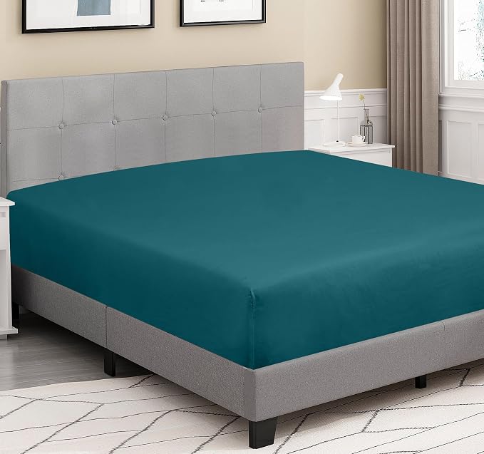 ROYALE LINENS 300 Thread Count 100% Long Staple Combed Cotton Fitted Sheet Full - Image 4