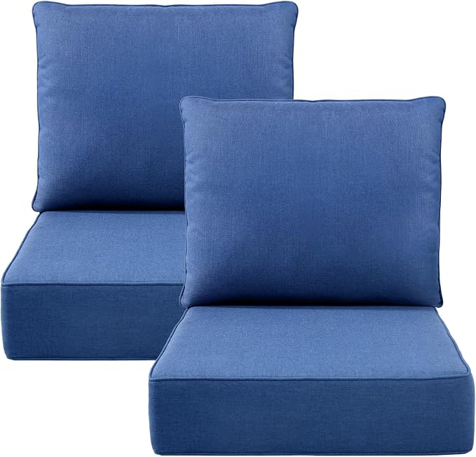 Luxury 6" Outdoor Cushions for Patio Furniture, Fade Resistant Couch Chair by Pugire