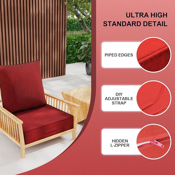 Outdoor 24''x 24''x 6'' Olefin Water-Resistant Deep Seat Cushion Set, Weather - Image 5