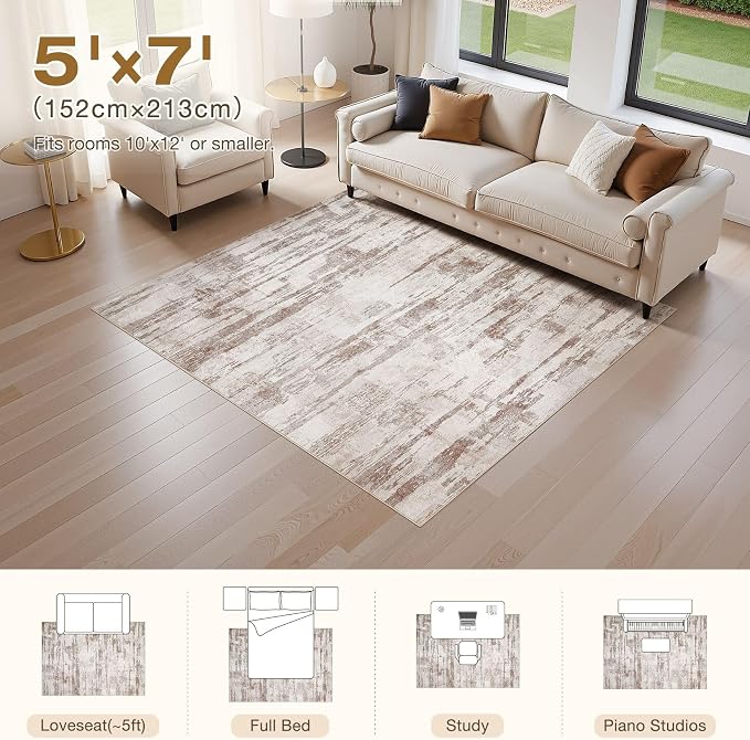 Abstract Living Room Rug 5x7 - Image 2