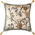 ISAENNE Design Linen Chinoiserie Square Throw Pillow Covers 18"x18", Farmhouse by Isaennehomedecoration