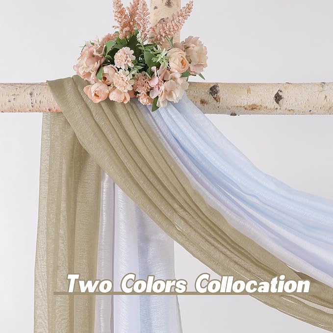 DONREN Taupe Window Scarf for Background - Image 3