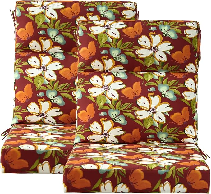 Outdoor High Back Chair Cushion Seat Pads, 44 x 21 Inch Water-Repellent & by Unimatta