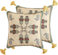 patdrea Designer Throw Pillow Covers Set of 2, French Elegant Green Linen by Welcometopatdrea