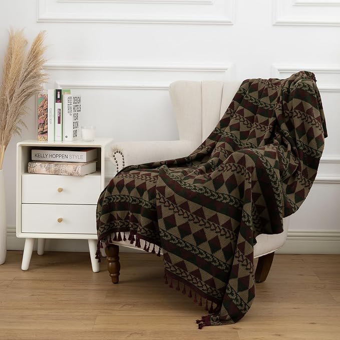 Gealaek Boho Throw Blanket Lightweight Soft Cozy Decorative Blankets - Image 2