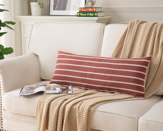 Caflife Boho Lumbar Throw Pillow Cover 14X36 Long Soft Farmhouse Decorative - Image 5